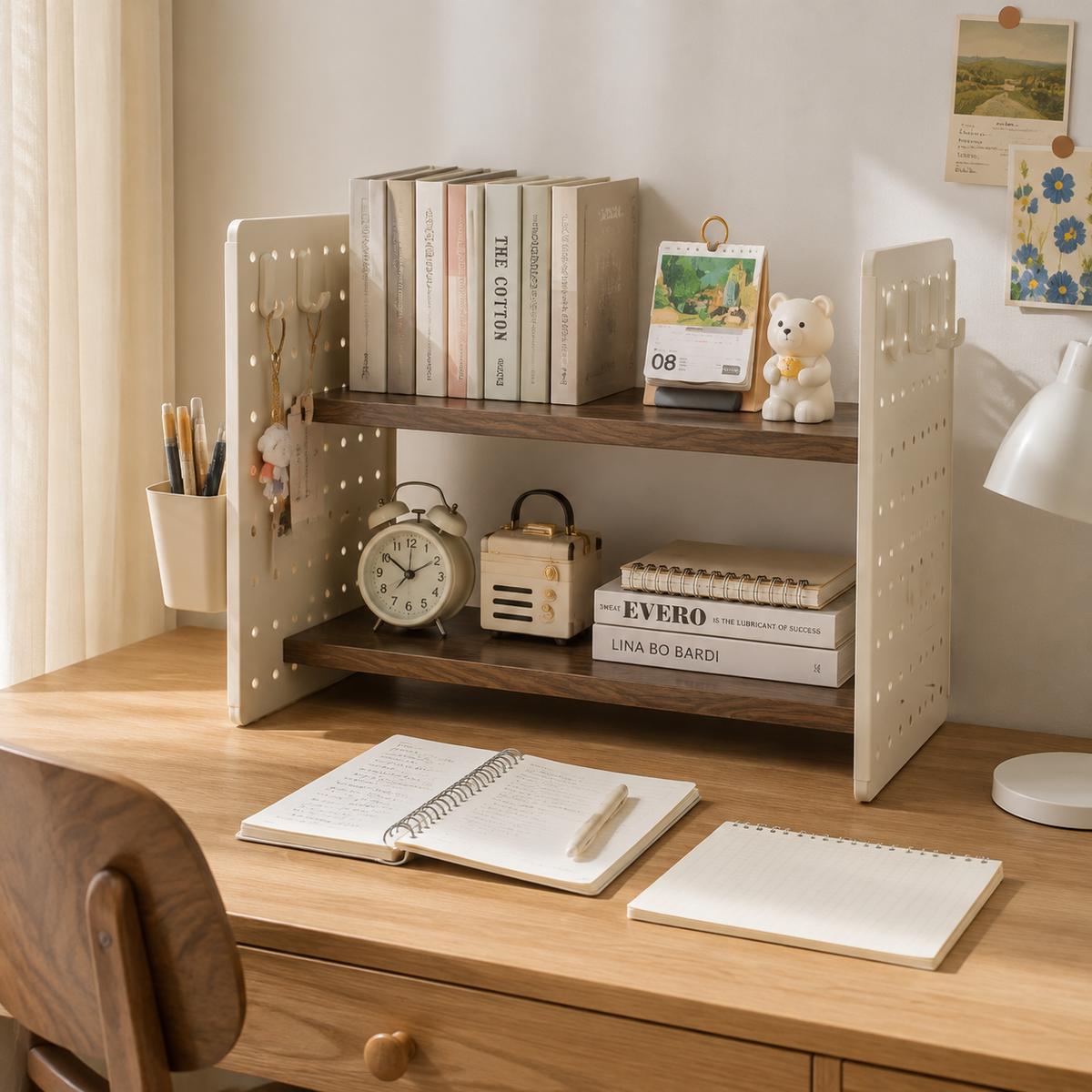 π€ Desktop Shelf Organizer | Wood & Metal Structure | Office Desk & Home Storage | Minimal Space-Saving Design