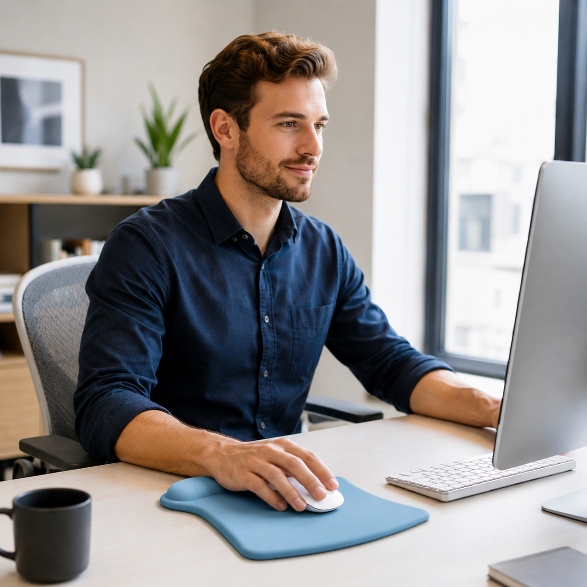 🖱️ Ergonomic Mouse Pad | Cushioned Wrist Support