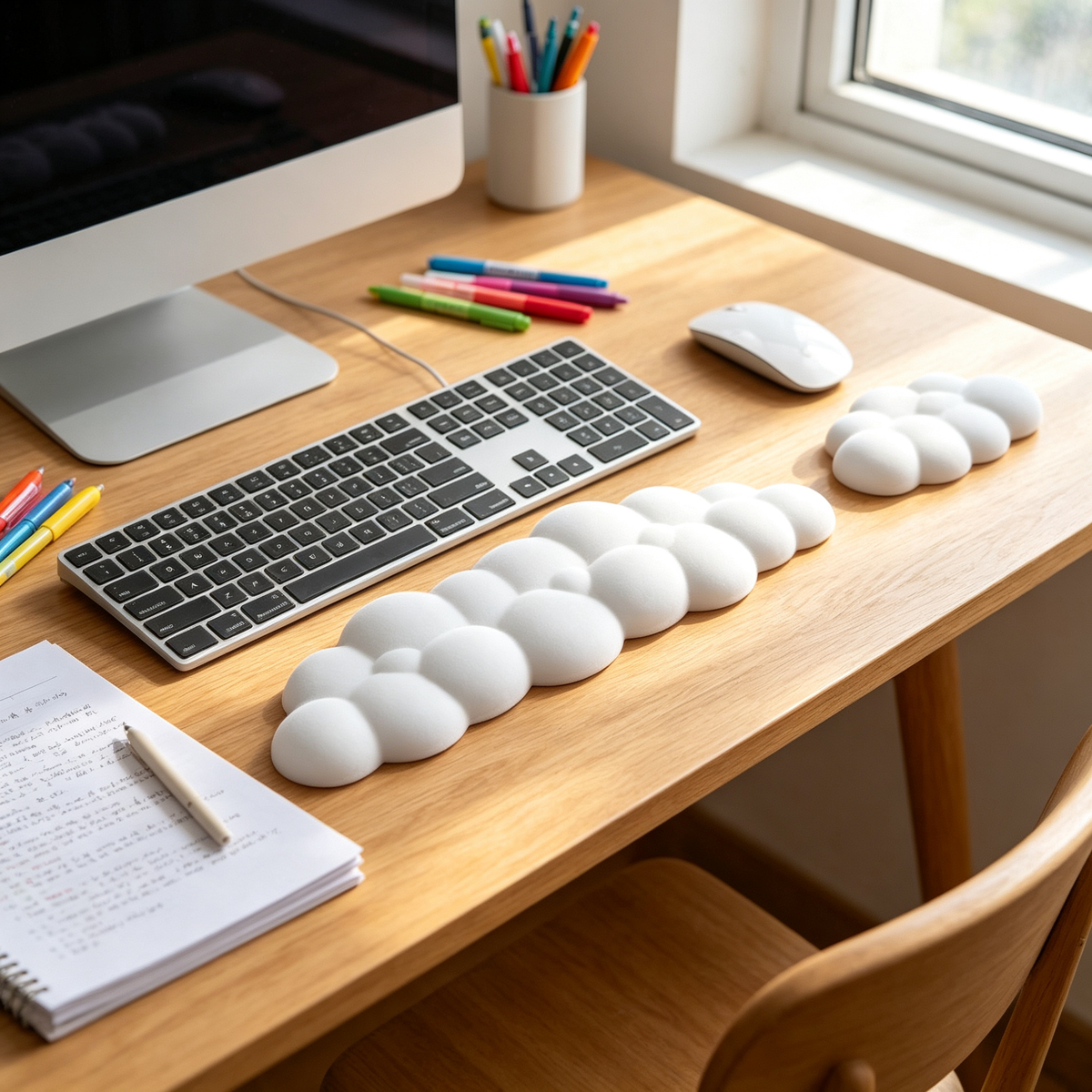 ☁️ Cloud Wrist Rest Set | Keyboard & Mouse Support